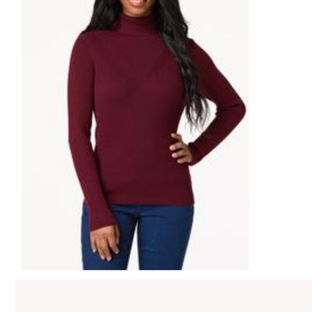 Women's Wine Burgundy Turtleneck Sweater Sizr XS